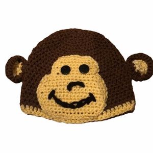 Hand made (crochet) toddler monkey hat